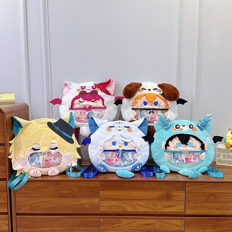Estoque pronto Japonês Ins Genshin Fukalos Water God Bolsa mensageiro de um ombro Anime Jogo Bolsa de dor periférica Bol