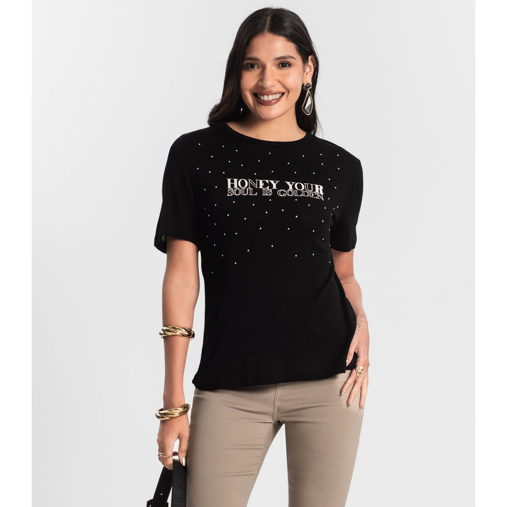 Blusa Visco Tricot Feminina Rovitex Preto