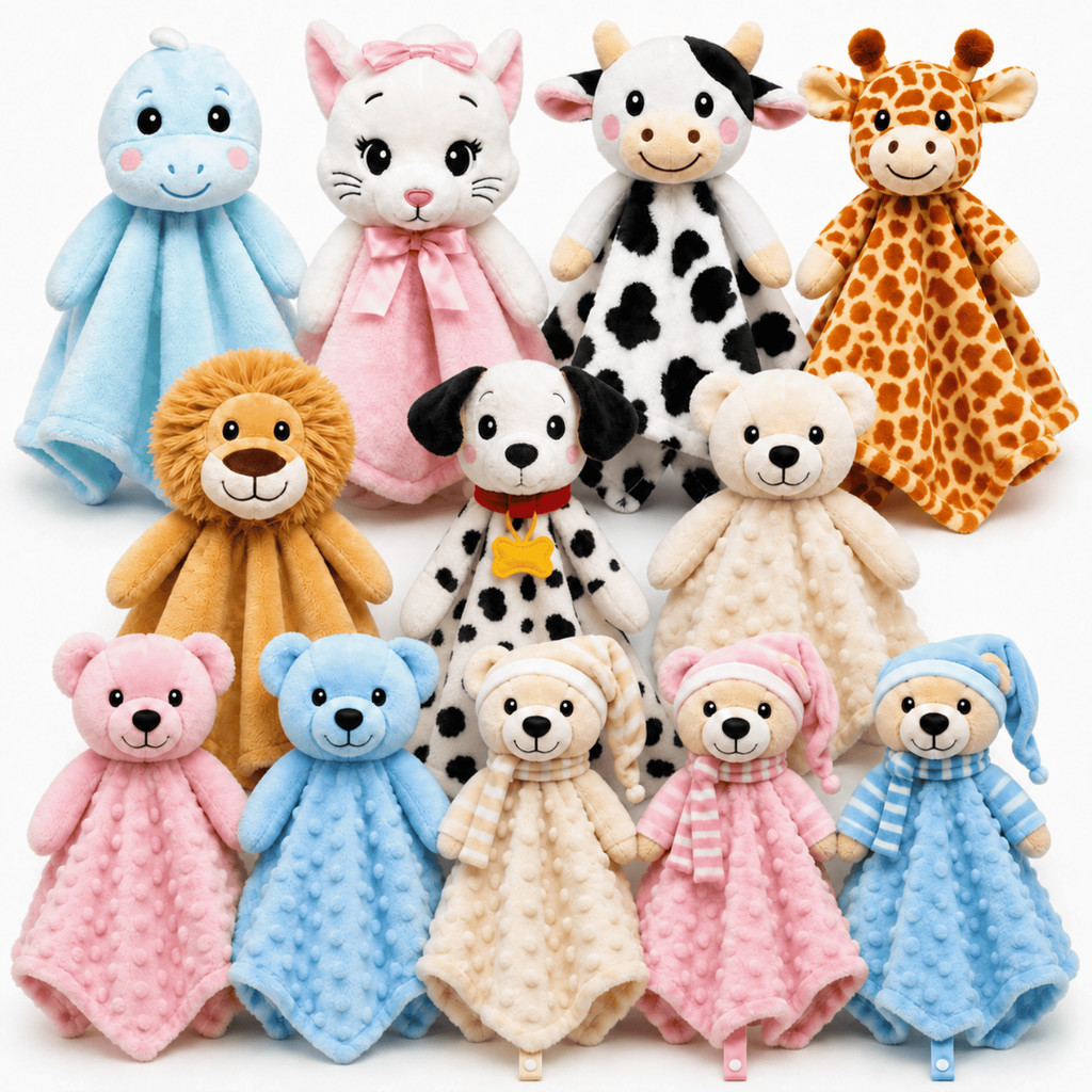 Naninha Bebê Hipoalergênica Pelúcia Macia Animais variados Safari Menino Menina FloBaby - Envio imediato