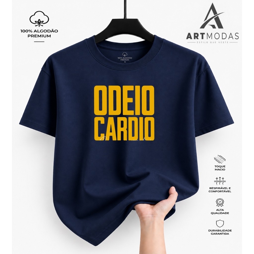 Camiseta Streetwear Academia Treino Cardio Estampada Unissex 100% Algodão Envio Rapido Alta Qualidade Confortavel