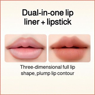 Batom delineador labial de ponta dupla que não desbota