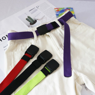 Cinto de lona feminino Jeans cinto versão coreana All-Match fino simples cinto ins na moda estudante cinto de Metal livr