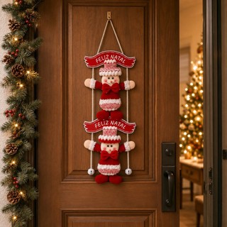 Enfeite De Porta Guirlanda De Natal Pendente Papai Noel/Boneco De Neve Decoração Casa