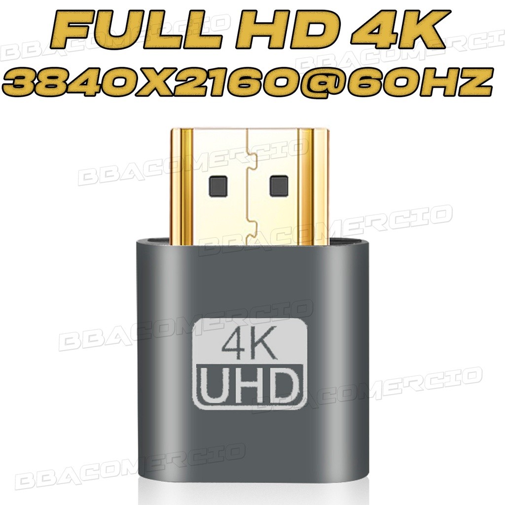 Vga Hdmi Dummy Plug Virtual Display 4k Adaptador 1.4  Minerador Emulador de Moni
