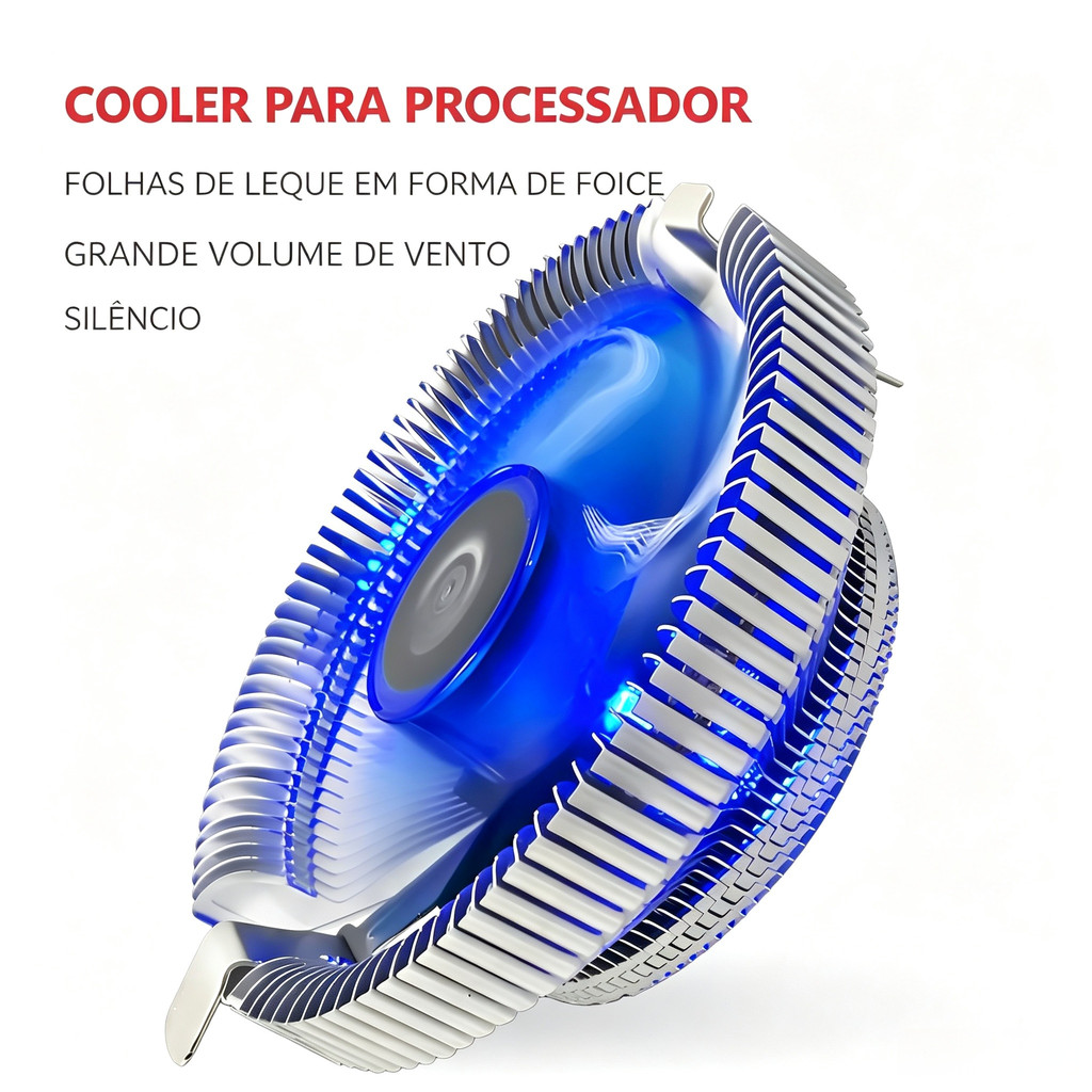 Cooler para Processador Universal 90mm Compatível com AMD/Intel Eficiente e Compacto Alta Eficiência de Refrigeração