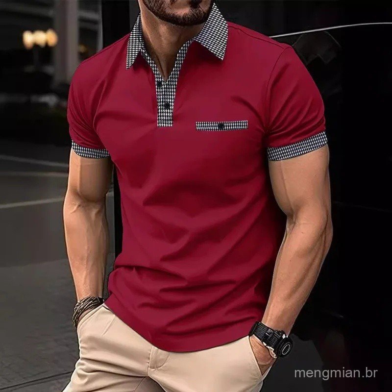 Camisas POLO Masculinas de Manga Curta para o Verão, Mais Vendidas no Comércio Transfronteiriço, Camisas POLO Esportivas
