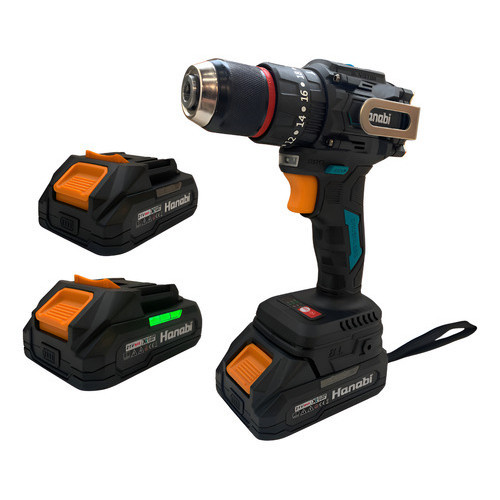 【Hanabi】Parafusadeira Furadeira 21V Brushless Sem Escova 1450RPM 70Nm 2 Baterias 2.0Ah Mandril 10mm Bivolt 127/220V
