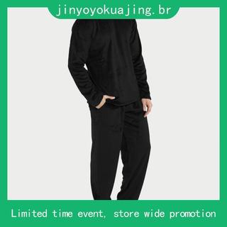 Pijama Masculino Manga Longa Calca Adulto Boss Fleece Soft Quentinho Inverno Liso Basico Victory