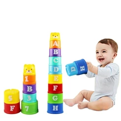 Copo Para Educação Infantil Empilhando Brinquedos De Cartas Numéricas Educativos Infantis