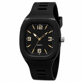 Relógio Masculino Casual Quadrado Borracha Colorido Presente Quartz Pulseira Silicone Confortável