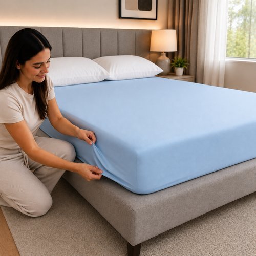Capa Protetora Colchao Casal Impermeavel Confortavel Duravel Azul