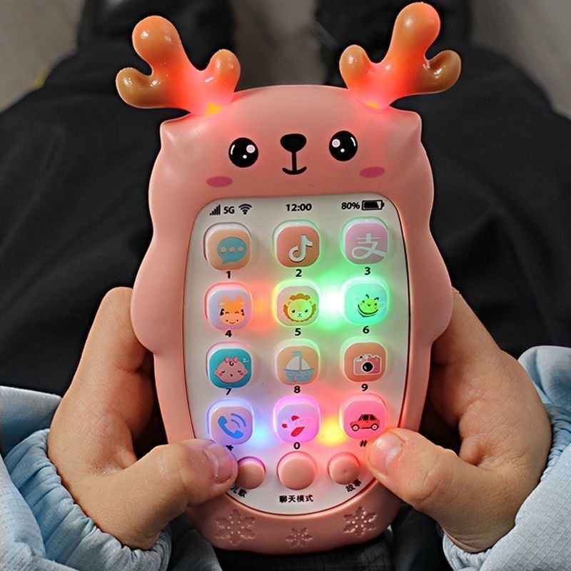 Bebê mastigável mordedor simulação do bebê telefone móvel brinquedos de música das crianças educação precoce quebra-cabe