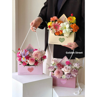 Buquê de Envelope outono primeiro amor carta flor embrulho caixa de embrulho buquê portátil caixa de flores diy criativo