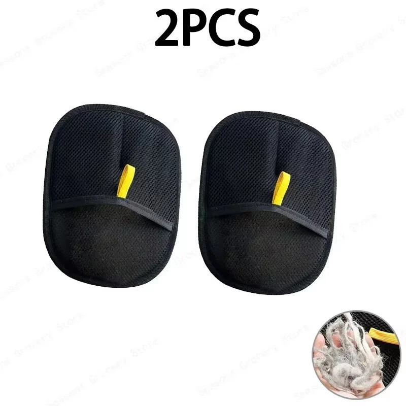 KIT 2 Luva Tirar Pelos Pet Reutilizável Preto Removedor Mágico Para Pelos De Gato Cachorro Ideal Para Sofá Roupas Móveis