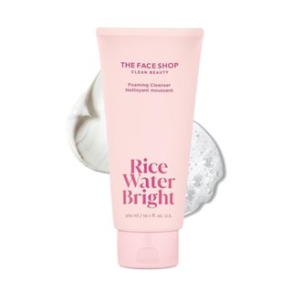 TheFaceShop Rice Water Brightening Facial Cleanser com Ceramida, Sabonete Facial Suave para Hidratação e Umectação, Sabo