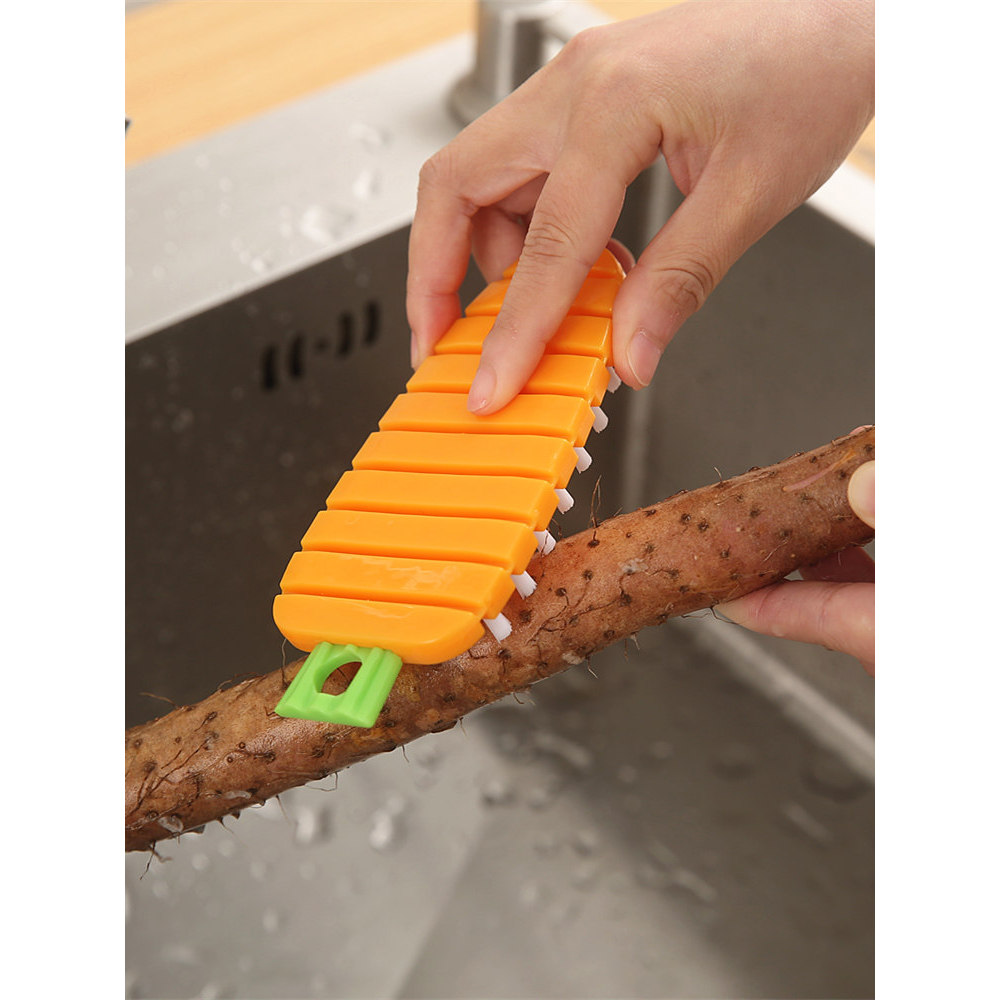 Escova de lavagem de vegetais estilo japonês flexível ajuste escova de limpeza cozinha inhame batata pepino remover pica