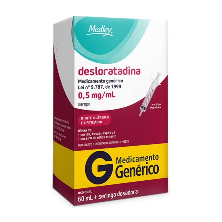 Desloratadina Xarope 0,5mg 60ml Medley Genérico