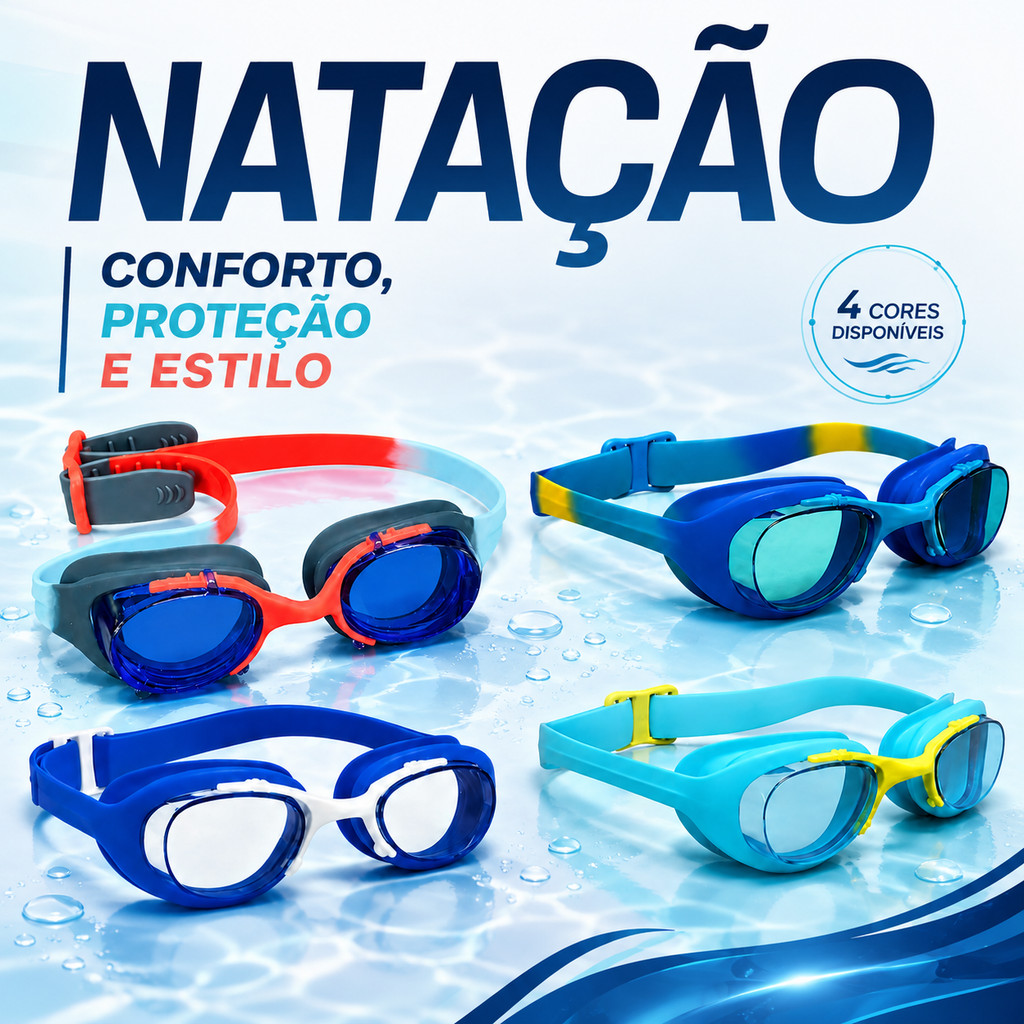 Óculos De Natação Xbase Print Tamanho Pequeno Infantil Unissex Com Ajuste