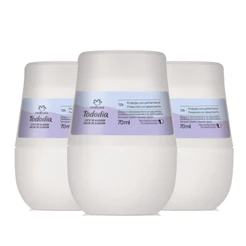 Kit Com 3 Desodorantes Roll On Antitranspirante Natura Tododia 70ml Algodão