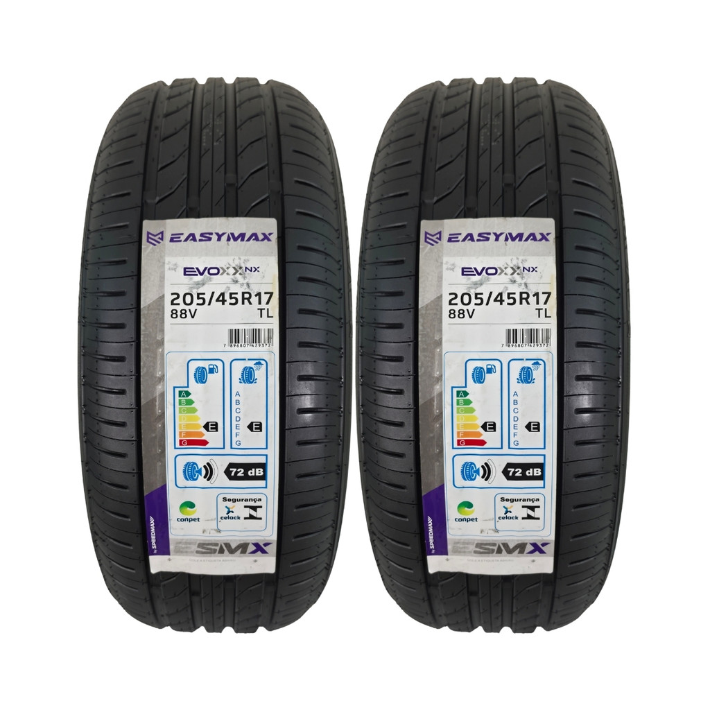KIT 2 PNEUS NOVOS LANÇAMENTO 205/45R17 88V XL SPEEDMAX EASYMAX EVOXX NX