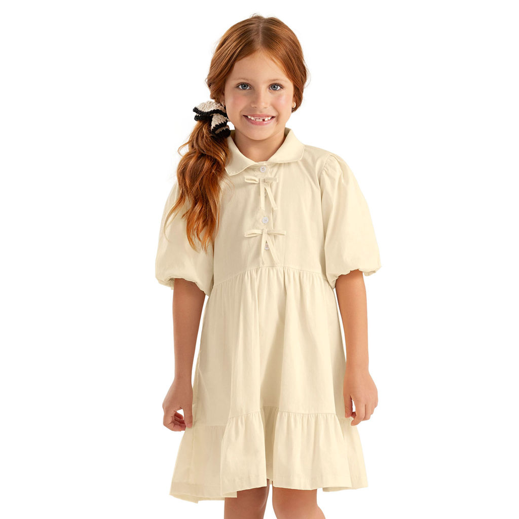 Vestido Infantil Menina Laços Colorittá Amarelo