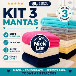 Unidades 03 Manta Cobertor para Cachorro Gato Pet Mantinha Peluciada Lavável