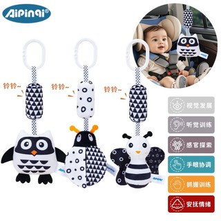 Um aipinqi estilo Animal preto branco vento carrilhão berço pendurado brinquedo recém-nascido Visual estimulante carrinh