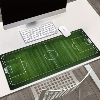 Tapete de Mesa Mouse Pad Campo de Futebol Realista Verde, Antiderrapante Borda Costurada para Fãs de Esporte