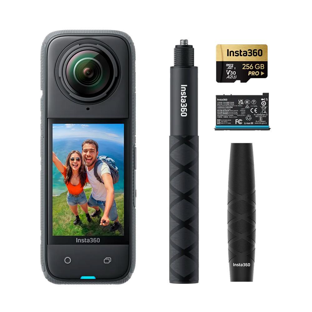 Kit Câmera de Ação Insta360 X4 8K 360 com bateria extra e case