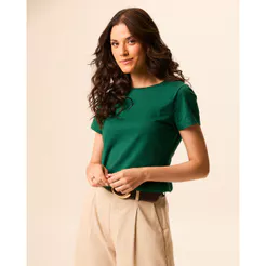 Camiseta Básica Feminina Slim Em Algodão
