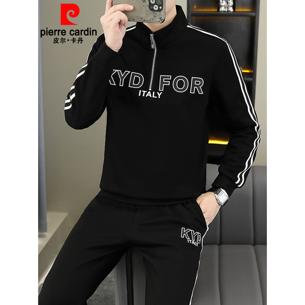 Pierre Cardan europeu Casual terno esportivo moletom masculino outono inverno 2026 novo estilo roupas masculinas um conj
