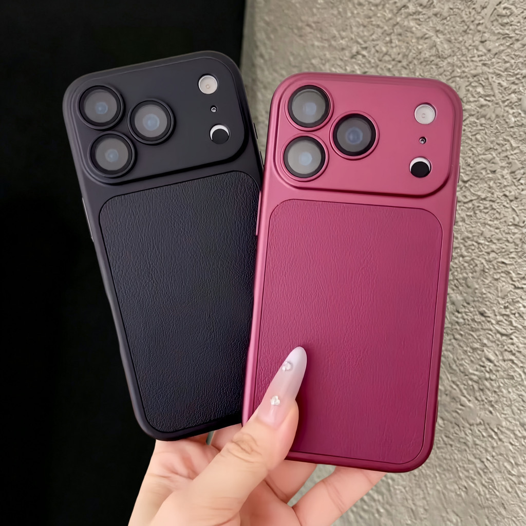 Textura De Couro De Luxo Fosco Caso Telefone Para iPhone 17 18 16 15 14 Plus 13 Pro Max Instantaneamente Virar 18 Grande