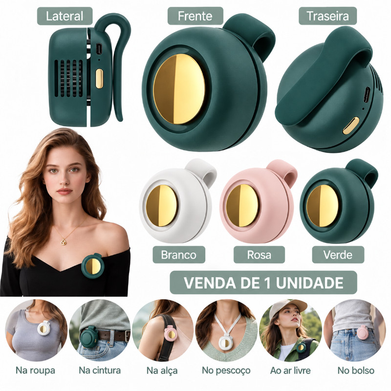 Mini Ventilador De Ar Condicionado Cintura Portátil Clipe Recarregável Para Trabalho Ao Livre Caminhadas Casa