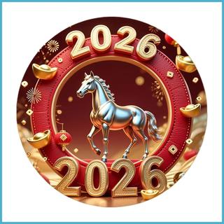 Decorações De Ano Novo 2026 Cavalo 2D 2026 Adesivo Animal Primavera Festival Ímã De Geladeira Para Armário playmy