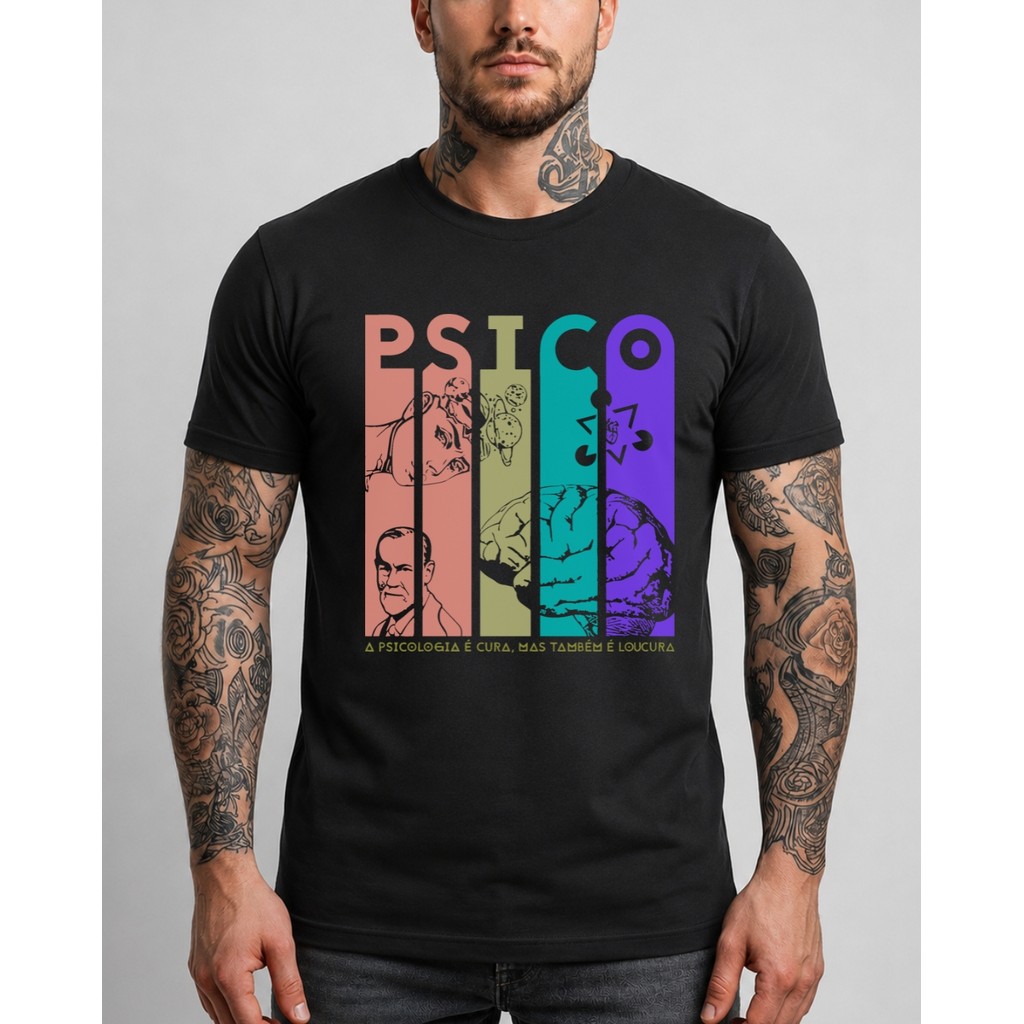 Camiseta Unissex Psicologia Faculdade Camisa 100% Algodão 30.01 Estampada Psicologa