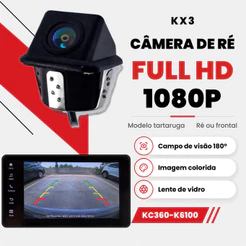 Câmera Ré Universal KX3 Full HD 1080P Ângulo 180 Graus