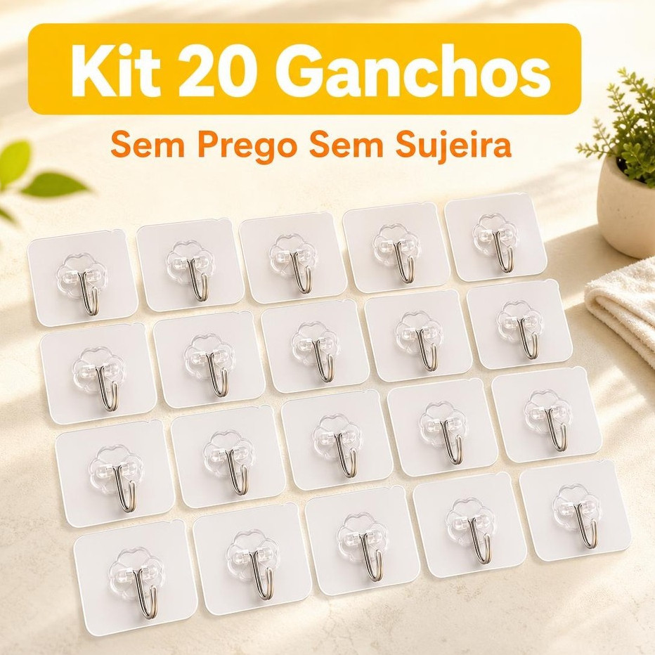 20  Gancho De Parede Forte Transparente Com Ventosa Para Cozinha / Banheiro Multiuso Gancho Porta Não-Amarcaing Em stock