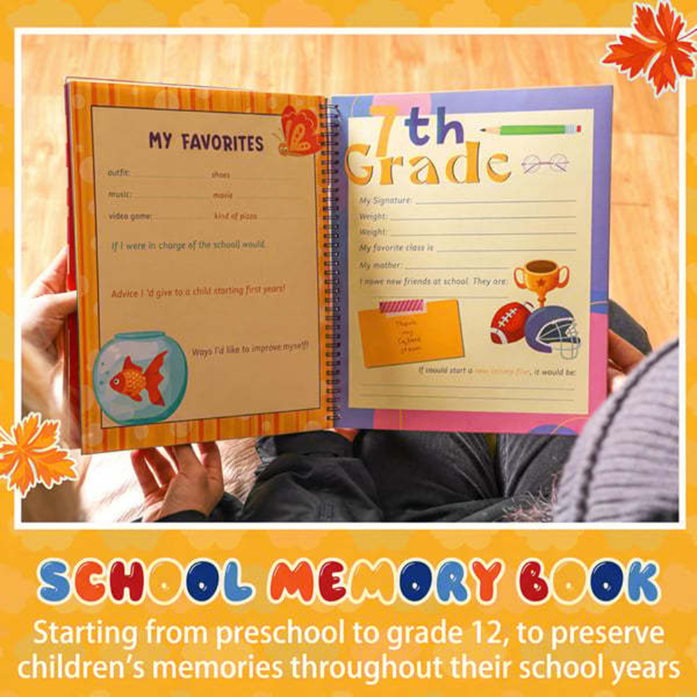 Álbum De Lembrança Encadernado Em Espirais Para Pré-Escola Até 12a Série Escolar A-Rastreador Cápsula De Tempo De Format