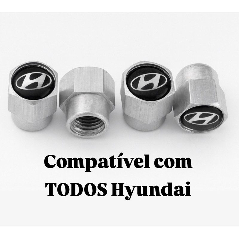 Kit 4 Tampas Bico Pneu Compatível Veiculos Hyundai Creta, Hb20, Hb20s, Hb20x, Ix35 New Tucson — imagem 2 de 2