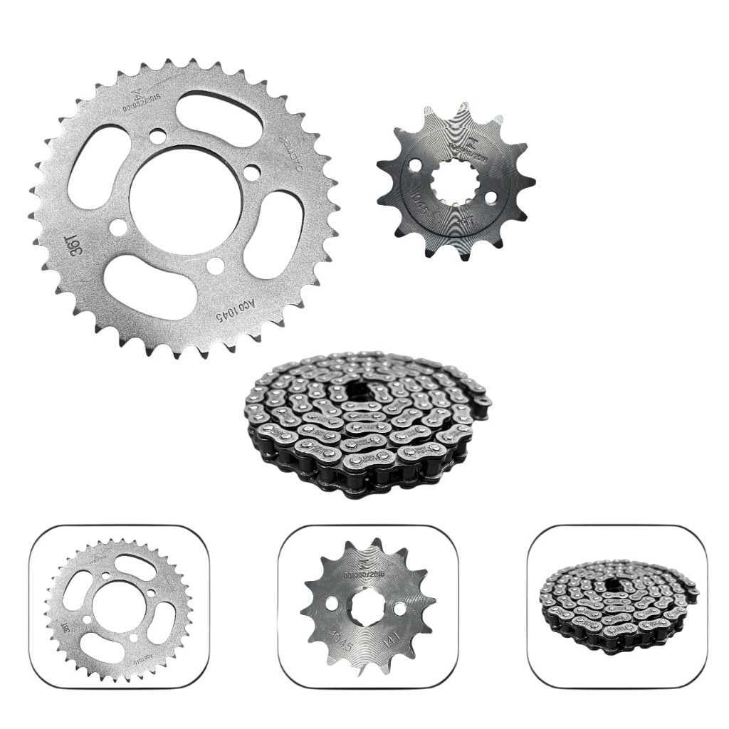 Kit Transmissão Relação Completo Modelo Sundown Web 100 04/14 Todos Os Anos Aço-1045