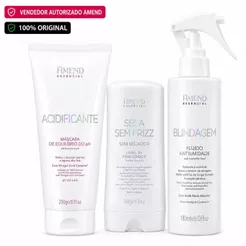 Kit Amend Seca Sem Frizz + Acidificante pH + Blindagem Capilar para Fios Perfeitos