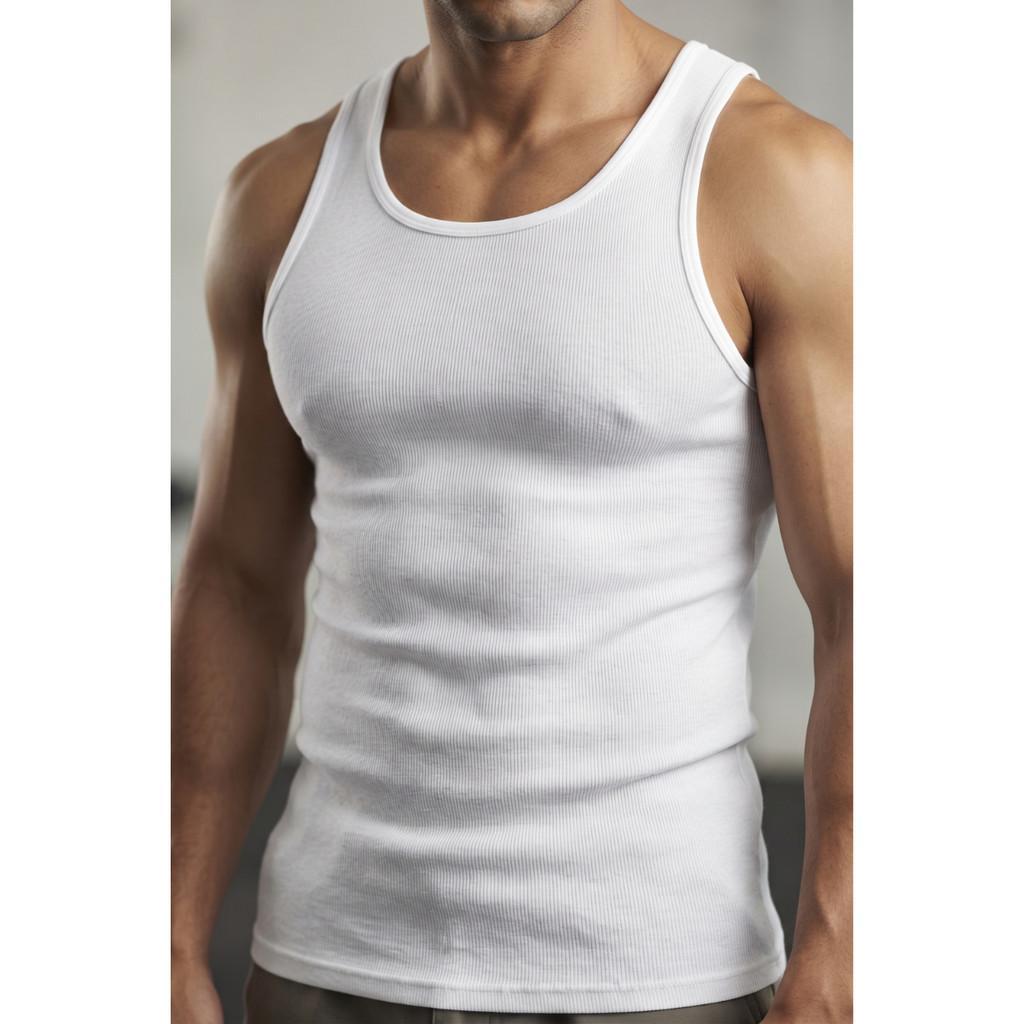 Camiseta Masculina Regata Lisa Básica Gola U 100%Algodão Canelada Toque Macio Confortável Leve Academia Praia Verão