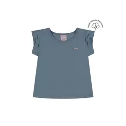 Blusa Infantil Menina Mangas Com Laços Colorittá Azul