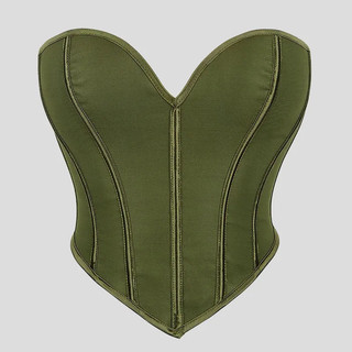 EYML EHT7 IGVW Top cropped sem alças para mulher, cor lisa, com detalhes em renda, padrão em espinha de peixe, efeito pu