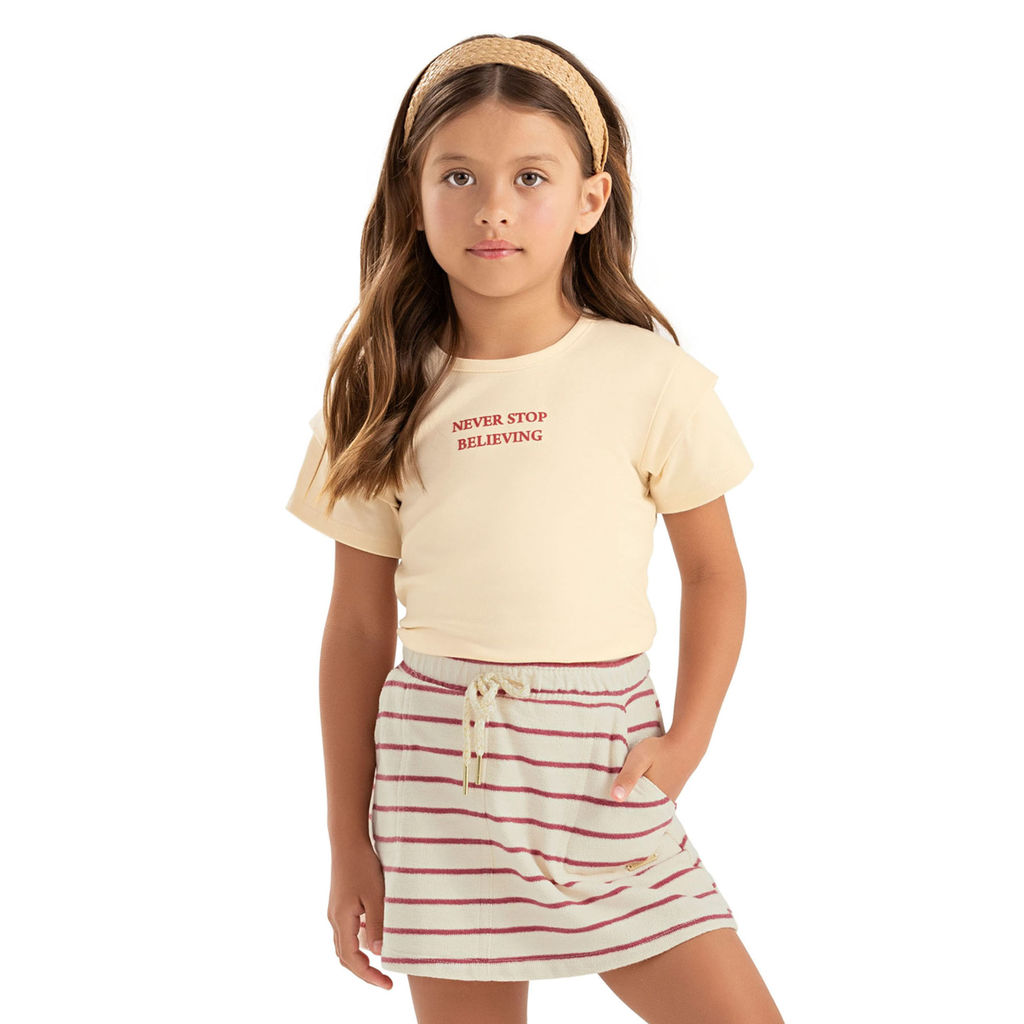 Conjunto Infantil Menina Listras Colorittá Amarelo