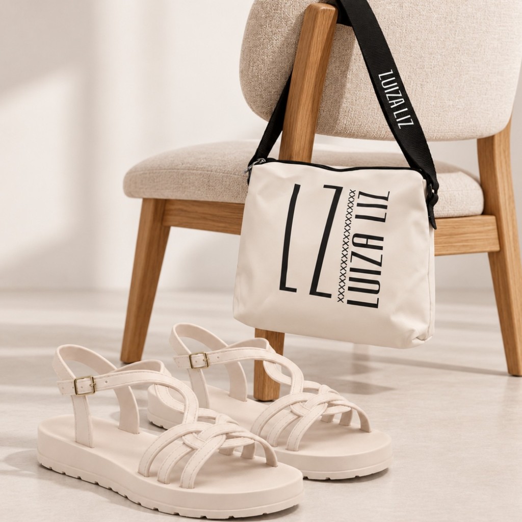 Kit Sandália Feminina Plataforma Trançada Bolsa Transversal Confortável Leve Passeio Numeração 33 ao 40
