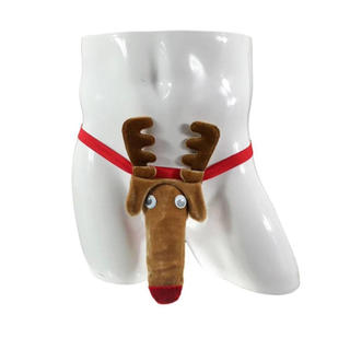 Cuecas com nariz de elefante, cuecas masculinas de rena de Natal, cuecas criativas com abertura na parte traseira, cueca