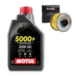 KIT TROCA ÓLEO MOTUL 5000+ 20W50 4T 1L 1021 + 1 FILTRO CROSSER 150 FAZER 150 FACTOR 150-125