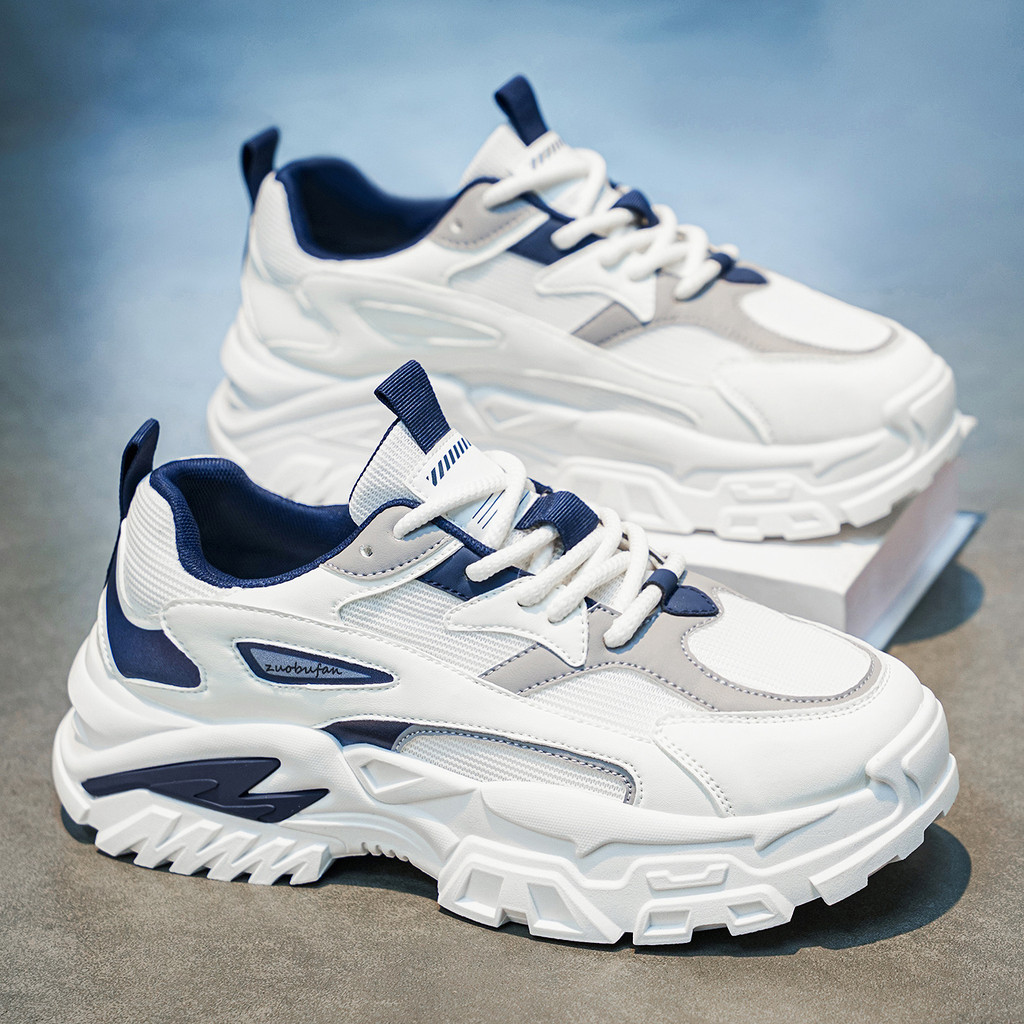 Outono respirável sapatos masculinos street wear estudante malha esportes lazer aumentado correndo pai Xiaobai All-Match