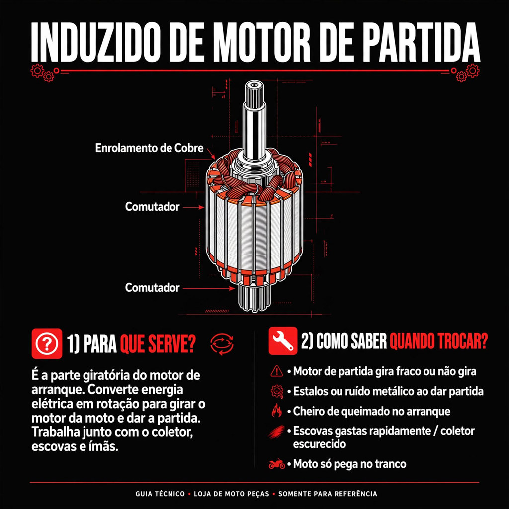 Induzido Motor Partida Ybr 125 2000 At 2008 Factor 125 2009 At 2016 — imagem 2 de 2
